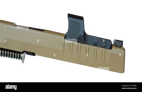 red dot optic mounted   semi automatic pistol  isolated