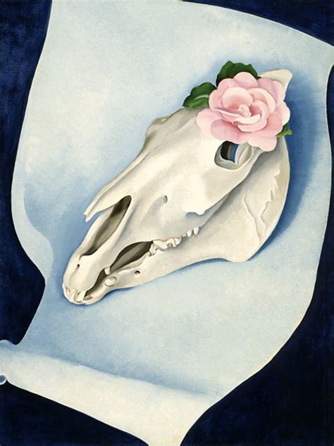 Horse’s Skull with Pink Rose, 1931 - Georgia O'Keeffe - WikiArt.org