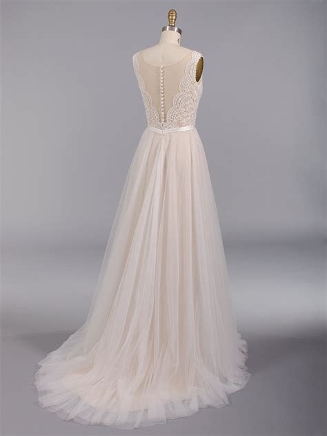 Wedding Dress Lace Wedding Dress Boho Wedding Dress Nude Etsy