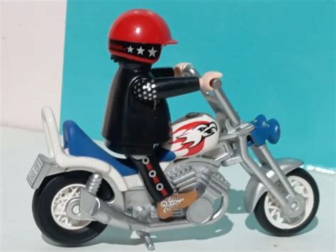 FIGURINE PLAYMOBIL MOTARD Choper Chopper Moto Motard Motocycleur Harley