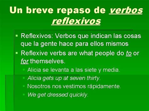 Un Breve Repaso De Verbos Reflexivos Mosaicos Pp