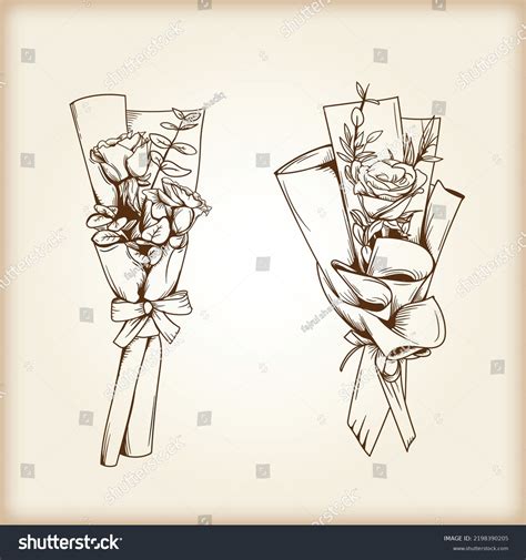 Rose Flower Bucket Hand Drawing Vector Stock Vector (Royalty Free ...