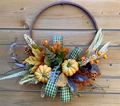 Fall Wreath Front Door Wreath Hoop Wreath Indoor Wreath Outdoor Wreath