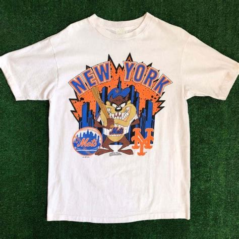 1992 New York Mets X Looney Tunes Taz MLB T Shirt Depop