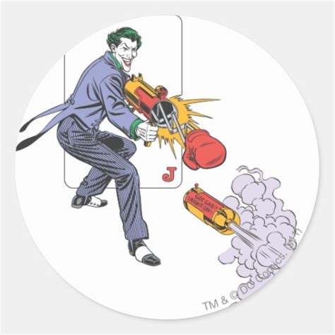 The Joker Shoots Laughing Gas Sticker | Zazzle