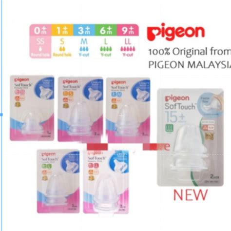 Original Pigeon Softouch Peristaltic Plus Wide Neck Nipple Teat Teats