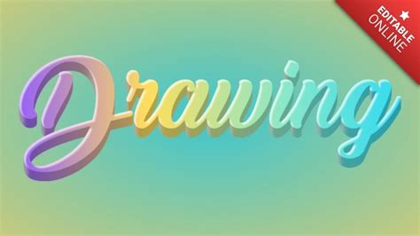 Drawing 3D Colores Pastel Multicolor Generador De Efectos De Texto