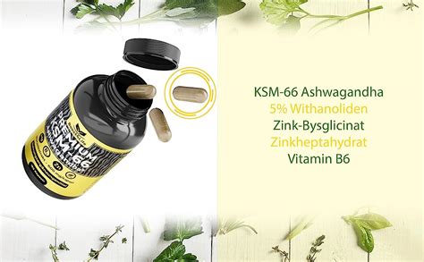 Premium Ashwagandha Ksm Wurzelextrakt Vegan Kapseln Mit