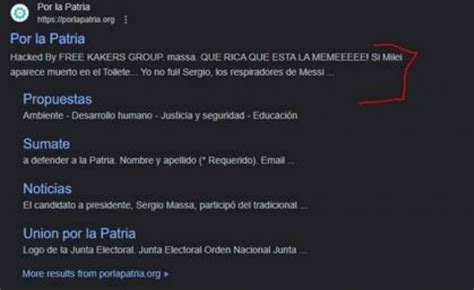 Hackearon la web de Unión por la Patria a horas del balotaje Diario