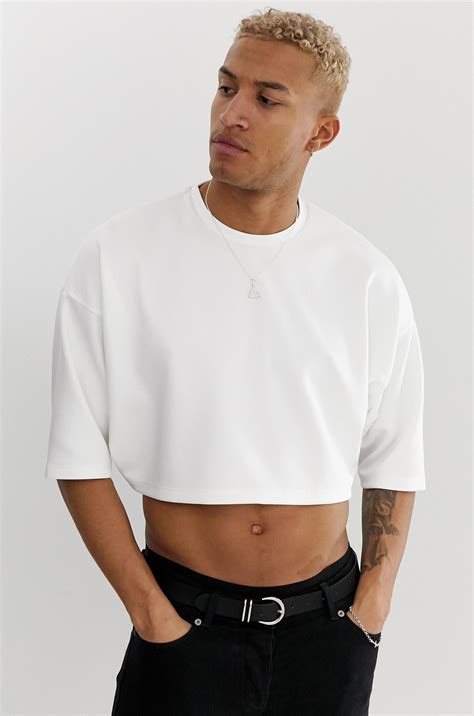 Male Crop Top By Asos Crop Top Men Mens Crop Tops Mens Crop Top