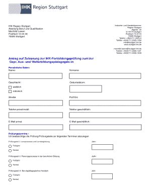 Ausfüllbar Online stuttgart ihk24 D 70174 Stuttgart Fax Email Drucken