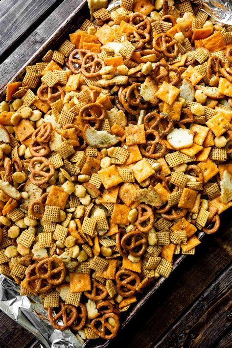 Traeger Smoked Chex Mix Recipe Oh Sweet Basil