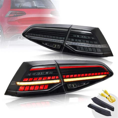 Amazon VLAND LED Smoked Tail Lights Assembly Compatible For Golf7