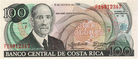 Banknote Index Costa Rica Colon P A V