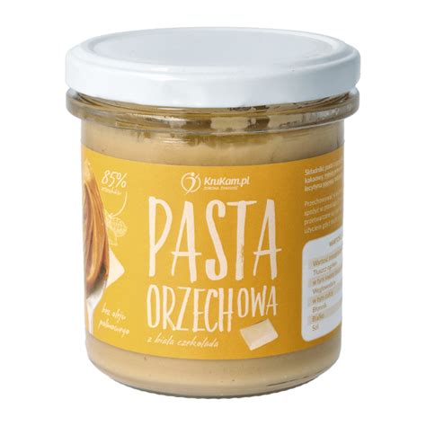 Pasta orzechowa z białą czekoladą 300g orzech czekolada biała Krukam