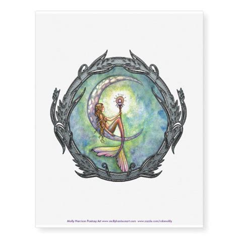 Mermaid Moon Large Temporary Tattoo | Zazzle | Mermaid moon, Large ...