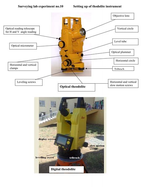 Experiment No 10 Setting Up The Theodolite