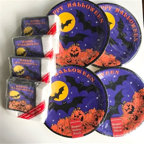 Party Supplies | Vintage Halloween Paper Plates Napkins | Poshmark