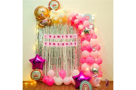 Pink Baby Girl Naming Ceremony Home Decoration in Delhi NCR, Gurgaon ...