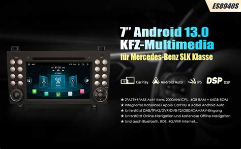 Erisin Android Kern Autoradio Mit Gps F R Mercedes Benz Slk Klasse