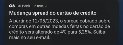 PÉSSIMO C6 Bank aumenta o spread dos cartões para 5 25 Cartões