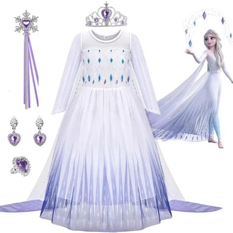 Vestido De Reina Elsa Fiesta Diseño Cumpleaños Para Niñas | Envío gratis