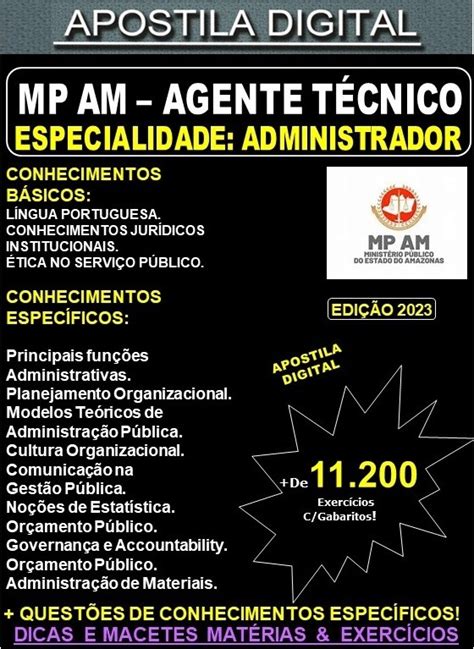 Apostila MP AM Agente Técnico ADMINISTRADOR Teoria 11 200