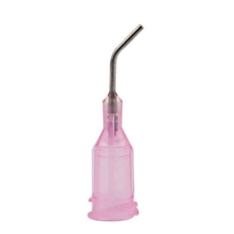 Angled Syringe Tip, 45 Degrees, 20 Gauge, Pink, 12.7mm (1/2″)