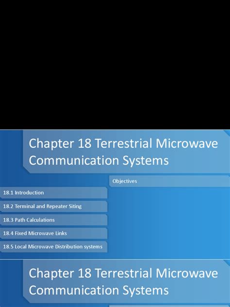 Chapter 18 Terrestrial Microwave Communication Systems Pdf Radio