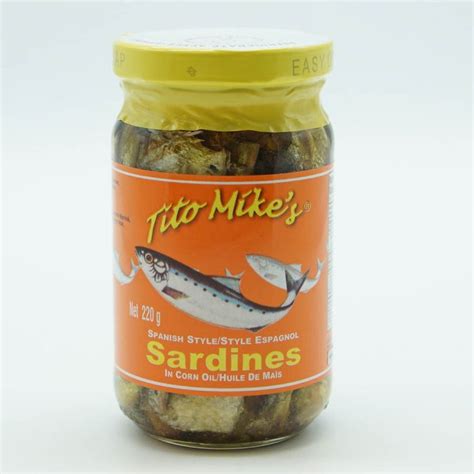 Tito Mikes Sardines Spanish Styles In Corn Oil 220g Kabayan Food Mart