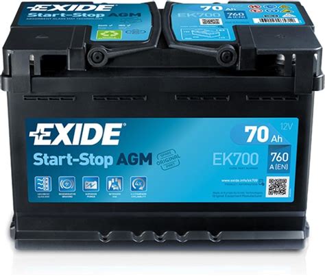 Exide Ek Start Stop Agm V Ah A Amazon De Auto