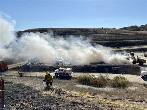 Santa Barbara County Fire Halt Forward Progress Of Fire At Santa Ynez Valley Recycling And Trash