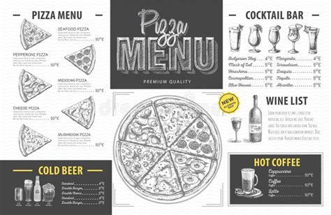 Vintage Pizza Poster Stock Vector Illustration Of Board