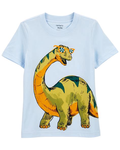 Remera De Algod N Manga Corta Estampa Dinosaurio Talles M