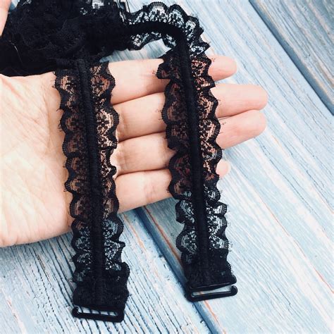 Black Lace Bra Strap Etsy