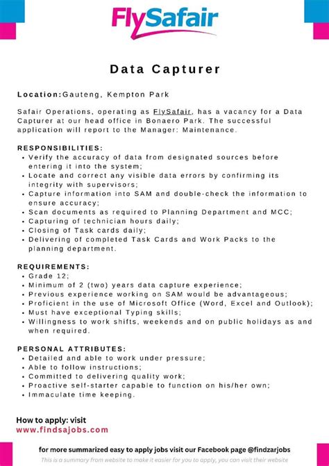 Find Sa Jobs On Linkedin New Data Capturer Grade 12 Needed Location