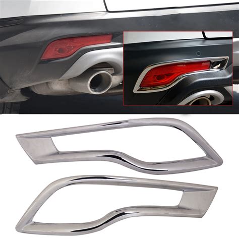 Beler 2 Pcs Chrome Plated ABS Rear Bumper Fog Cover Trim Molding Car