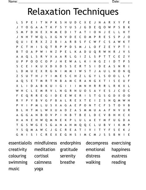 Mindfulness Word Search Wordmint