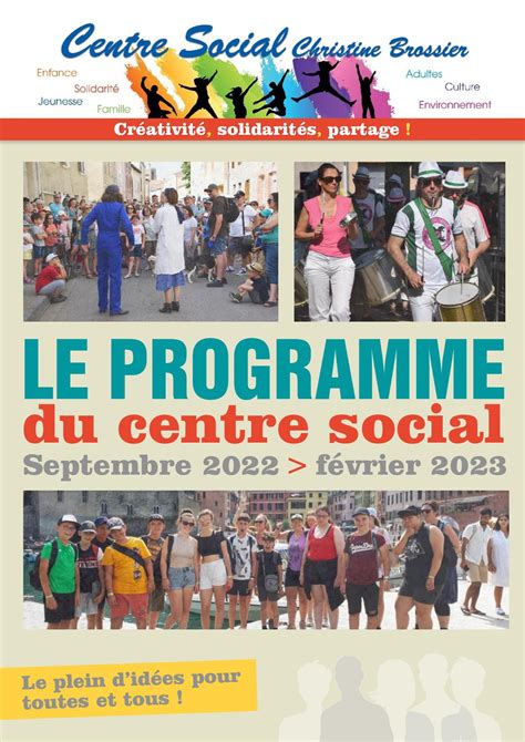 Calaméo Centre Social Christine Brossier Programme Rentrée 2022