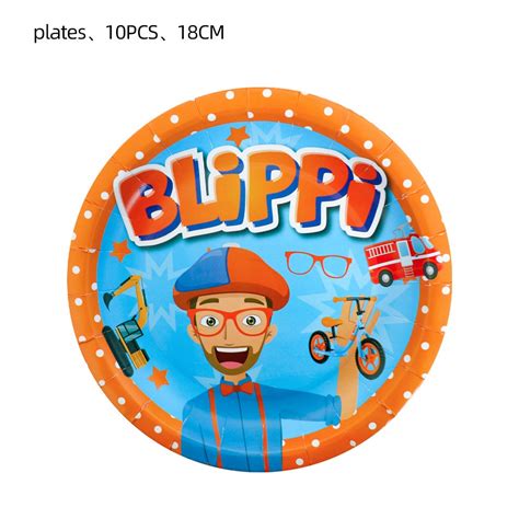 Blippi Theme Birthday Party Decorative Tableware Paper Plate Cup