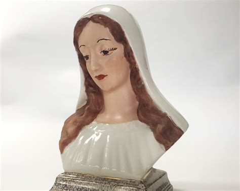 Vintage Madonna Bust Ceramic Virgin Mary Figurine Holland Etsy