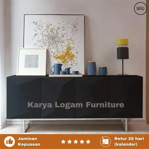 Jual Lemari Buffet Minimalis Buffet Kabinet Modern Kaki Stainless Dan