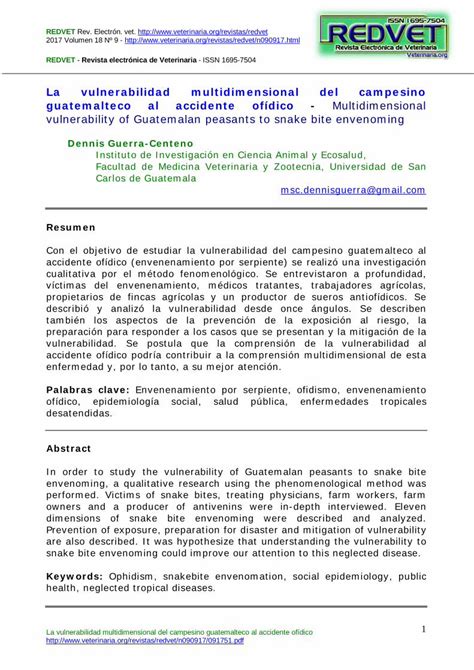 Pdf La Vulnerabilidad Multidimensional Del Campesino Accidente