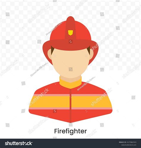 Vector Illustration Firefighter Avatar Color On Stock Vector Royalty