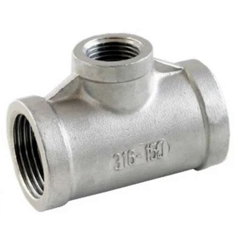 X Inch Threaded Stainless Steel Unequal Tee For Plumbing Pipe At