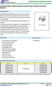 SD4843 Datasheet Current Mode PWM Controller With Built In High Voltage