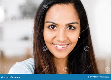 Beautiful Indian Woman Portrait Happy Smiling Stock Image Image Of