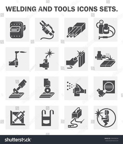 Welding And Tools Icons Sets Stock Vector Illustration 339550634