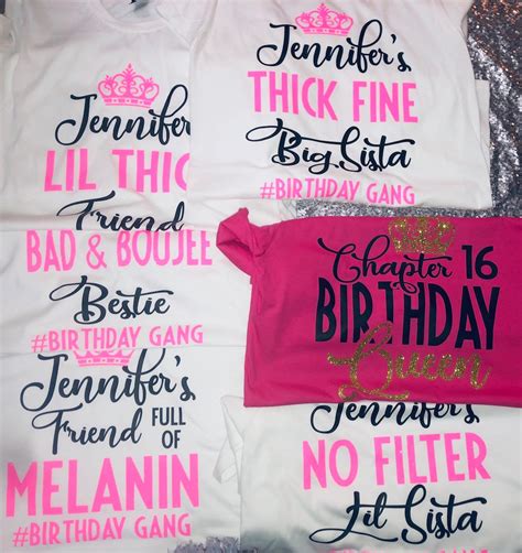 Customizedsweet 16birthday Queenbirthday Shirts For Womenbirthday Squad Shirtssweet 16 Birthday