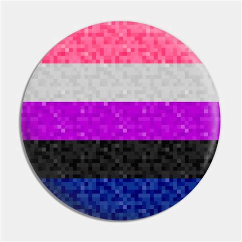 Gender Fluid Pride Pixel Flag Repeating Background Gender Fluid Pin